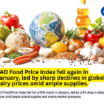 FAO Food Price Index Extends Decline As Dairy Prices Slide On Ample Global Supplies